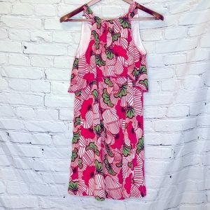 Jade Melody Tam Pink White Halter-Style Sleeveless Dress Size Small